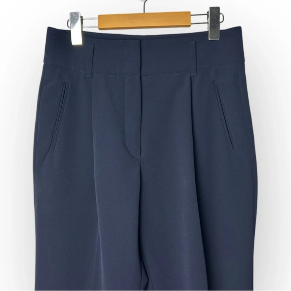 Riani Navy Blue Pleated & Cuffed Trousers 8 - Picture 5 of 7